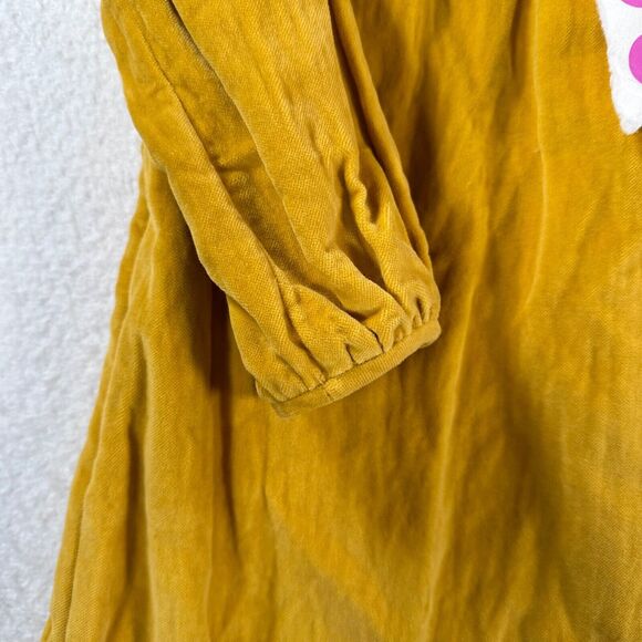 Tia Cibani Kids Corduroy Dress Girls Size 3/4 Yellow Harvest Farmhouse Smock New - Picture 3 of 10